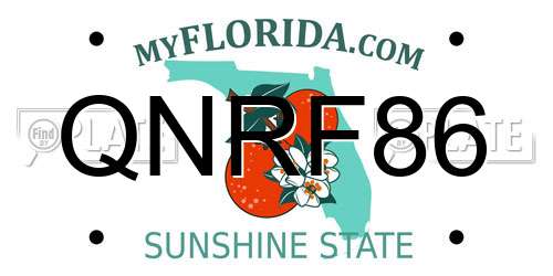 QNRF86 Florida License Plate