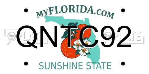 QNTC92 Florida License Plate