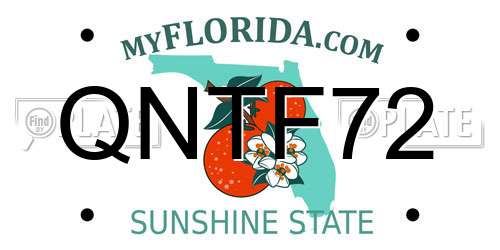 QNTF72 Florida License Plate