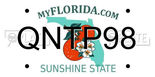 QNTP98 Florida License Plate