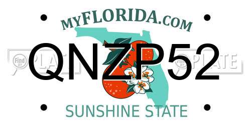 QNZP52 Florida License Plate