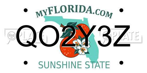 QO2Y3Z Florida License Plate