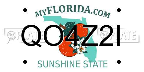 QO4Z2I Florida License Plate