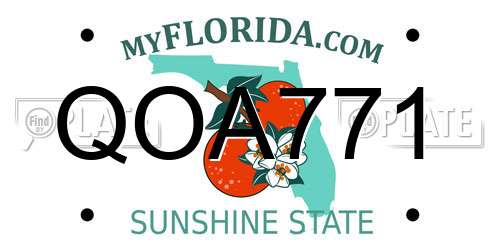 QOA771 Florida License Plate