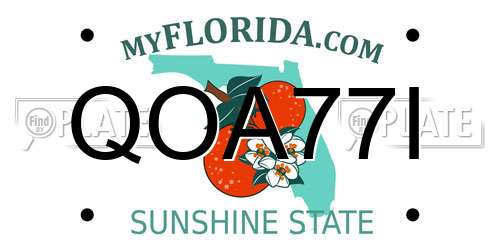 QOA77I Florida License Plate