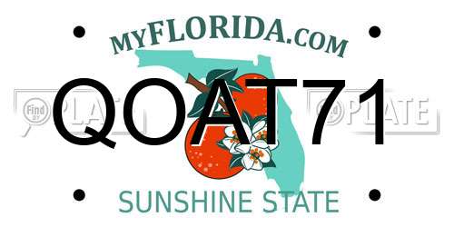 QOAT71 Florida License Plate