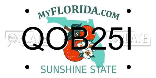 QOB25I Florida License Plate
