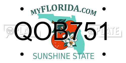 QOB751 Florida License Plate