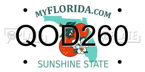 QOD260 Florida License Plate