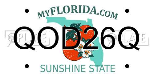 QOD26Q Florida License Plate