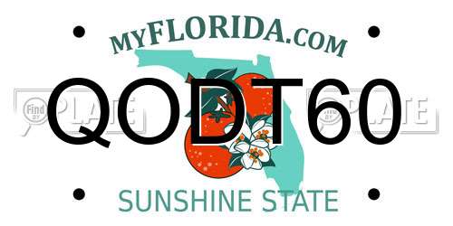 QODT60 Florida License Plate