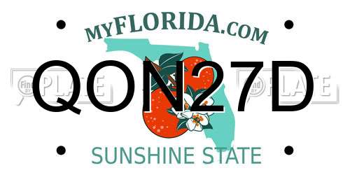 QON27D Florida License Plate