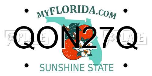 QON27Q Florida License Plate