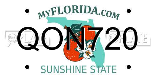 QON720 Florida License Plate