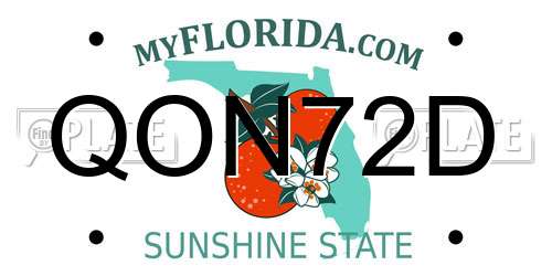 QON72D Florida License Plate