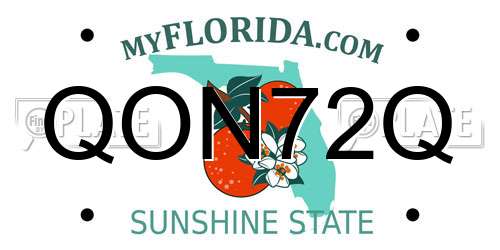 QON72Q Florida License Plate