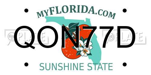 QON77D Florida License Plate