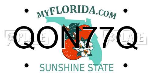 QON77Q Florida License Plate