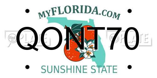 QONT70 Florida License Plate