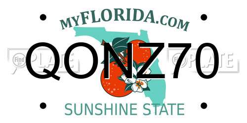 QONZ70 Florida License Plate
