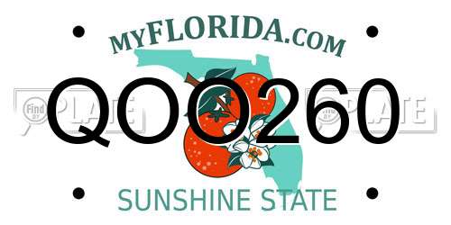 QOO260 Florida License Plate