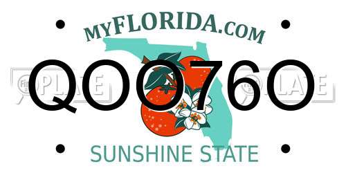 QOO76O Florida License Plate