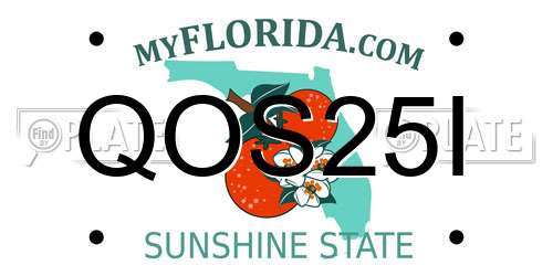 QOS25I Florida License Plate
