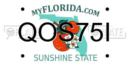 QOS75I Florida License Plate