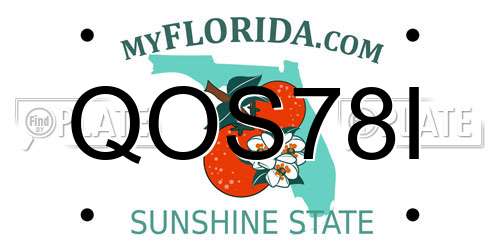 QOS78I Florida License Plate