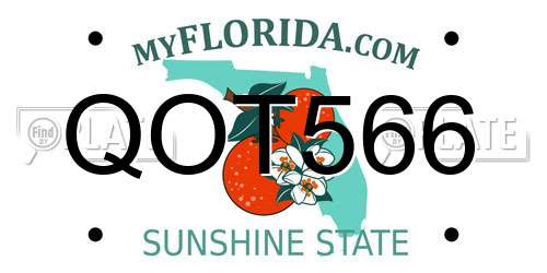 QOT566 Florida License Plate