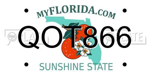 QOT866 Florida License Plate