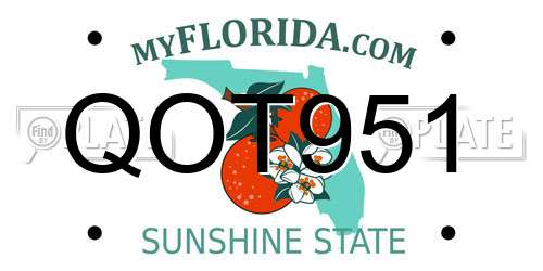 QOT951 Florida License Plate