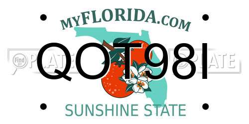 QOT98I Florida License Plate