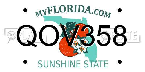 QOV358 Florida License Plate