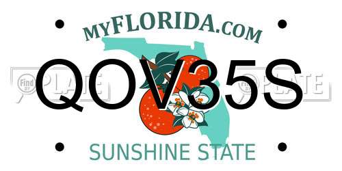 QOV35S Florida License Plate