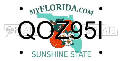 QOZ95I Florida License Plate