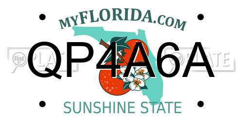 QP4A6A Florida License Plate
