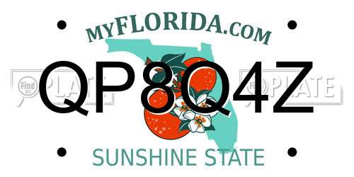 QP8Q4Z Florida License Plate