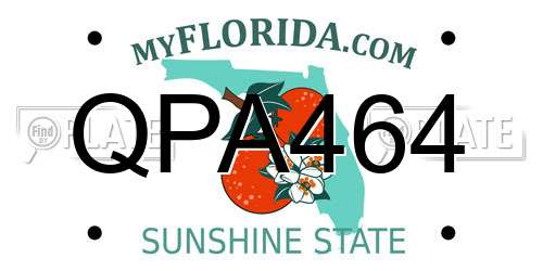 QPA464 Florida License Plate
