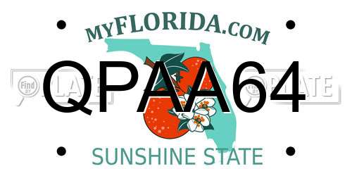 QPAA64 Florida License Plate