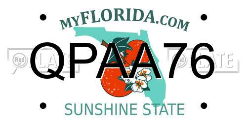 QPAA76 Florida License Plate
