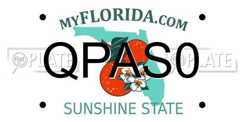 QPAS0 Florida License Plate
