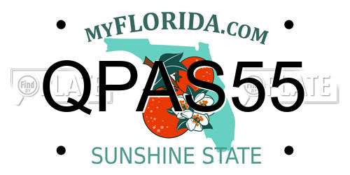 QPAS55 Florida License Plate