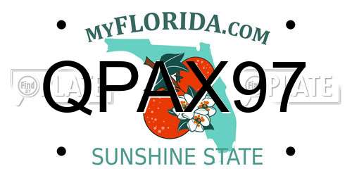 QPAX97 Florida License Plate