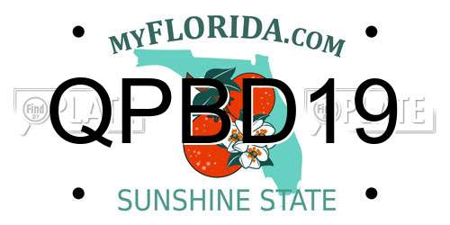 QPBD19 Florida License Plate