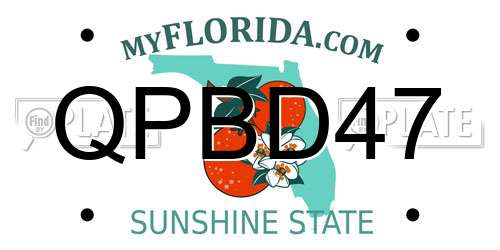 QPBD47 Florida License Plate