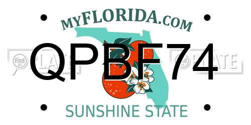 QPBF74 Florida License Plate