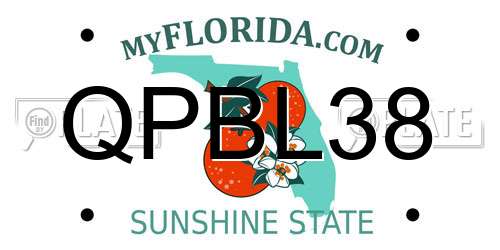 QPBL38 Florida License Plate
