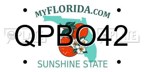 QPBO42 Florida License Plate