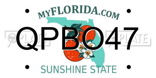 QPBO47 Florida License Plate